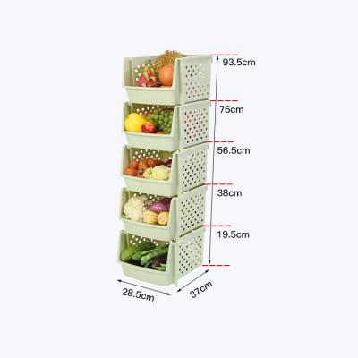 China Sustainable Plastic Front Open Tilt Pile Storage Basket Eco-Friendly Superimposed Sundries for sale