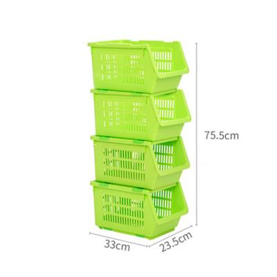 China Kitchen Sustainable Home Office Plastic Vegetable Fruit Rectangular Bathroom Storage Basket for sale