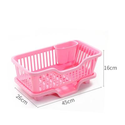 China Easy Clean Kitchen Storage Space Saving Drying Dish Rack Plastic Stocked for sale