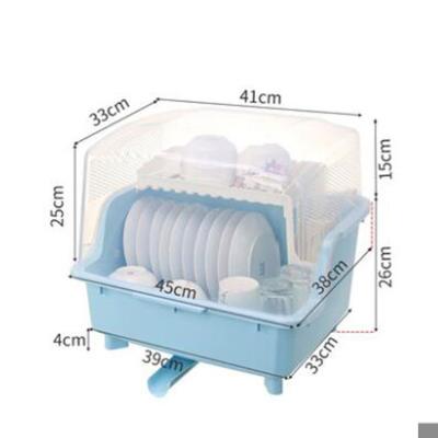 China Flip Design Kitchen Colorful Drying Rectangle Stocked Plastic Dish Rack With Cover for sale