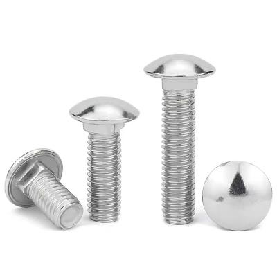 China Stainless Steel Hardware Fasteners Bolts And Nuts In Cartons DIN603 Half Square Neck Wire Carriage Bolt 18mm 6 Inch for sale