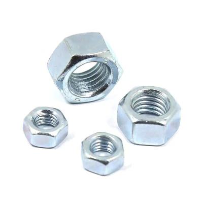 China Heavy Industry Factory Hardware Fasteners Zinc Galvanized Hex Hex Fine Thread Nuts Pitch 1.25 18mm 12mm 24mm for sale