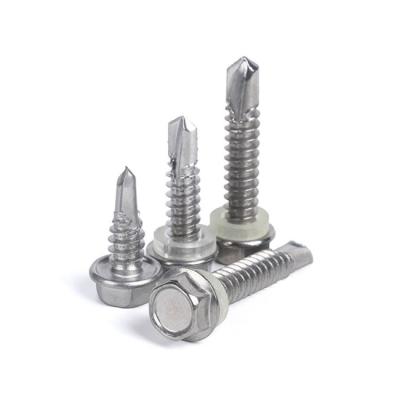 China HEX Hardware Fasteners Screws Self Drilling Tek Screws Stainless Steel 304 410 DIN7504 5.5 50mm Long for sale