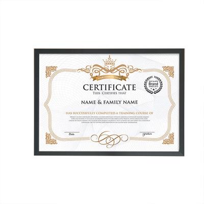 China Simple A4 8.5x11inch 11x14inch A3 Size Black Wall Document Frame Frame Diploma and Certificate Frame for sale