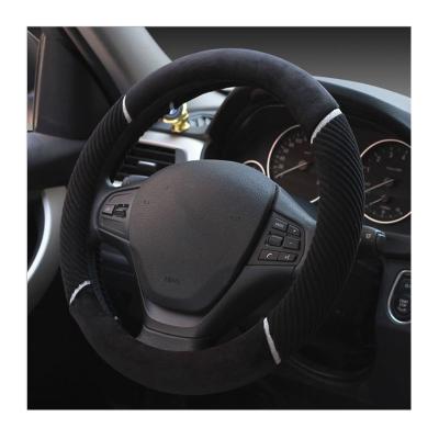 China Custom Short Plush Winter Soft Warm Non-slip Car Steering Wheel Cover Plush Steering Wheel Cover for sale