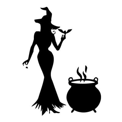 China Up To You Creatively Decorate Halloween Witch Decals With Vinyl Waterproof Car Stickers Decal Stickers For Car for sale