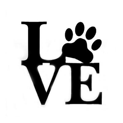 China PAW Car 3D LOVE Goods Custom Car Die Cut Vinyl Window Sticker Universal Waterproof Wholesale Easy Removable Sticker for sale