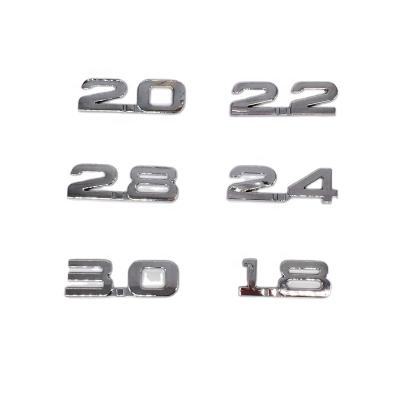 China 50 PCS Emblems Eco - Friendly Metal 1.8 2.0 3.0 2.2 2.4 2.8 Car Stickers for sale