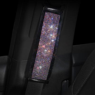 China Colorful Rhinestones Crystal Seat Belt Pads Car Seat Belt Cover Shoulder Pad Long Durability for sale