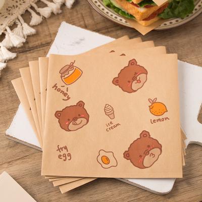 China Home Breakfast Meat Roll Bread Burger Packaging Paper Food Grade Coated Sandwich Wrapper for sale