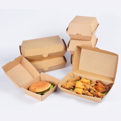 China Disposable Fried Chicken Snack Corrugated Carton Thickened Food Hamburger Packing Box for sale