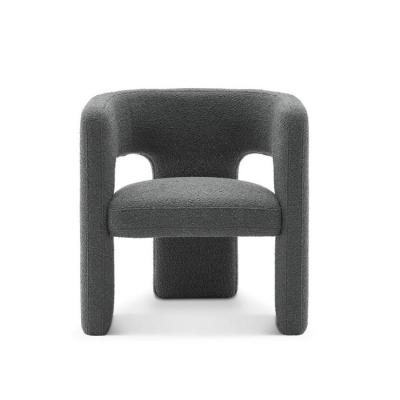 China Modern Modular Boucle Chair Sculpt Dining Chair Upholtery Velvet Lounger Designer Luxury Furniture Fabric Armchair For Living Room for sale