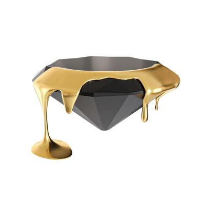 China Wholesale Furniture Design Customized Modern Fiberglass Coffee Tables Customized Liquid Diamond Shaped Tea Table For Living Room for sale