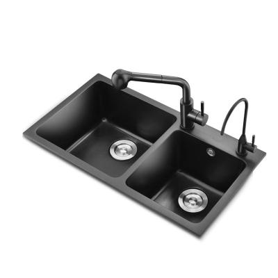 China With Single Faucet Slot Under Counter Single Basin Wash Basin Quartz Sink Kitchen Stone Sink Single Sink for sale