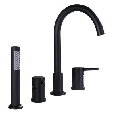 China Without Sliding Bar Basin Four-piece Tub Showers Bathroom Shower Mixer Bathroom Accessories Matte Black for sale