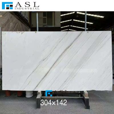 China Italy Modern Afyon White Marble Slabs , Italian White Gold Sand Marble With Blue Veins for sale