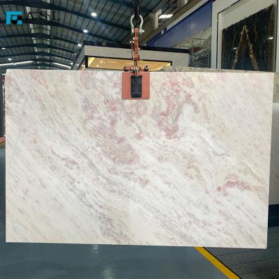 China Pearl White Modern Pink Marble Factory Sale Whole Book Price Matching Pink Rainbow Marble Slab For Bedroom/Hotel Wall Background for sale