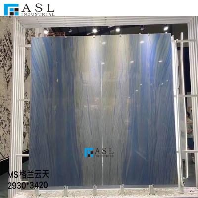 China YunTian Modern Luxury Natural Marble Large Interior Background Stone Blue Quartzite Slabs for sale