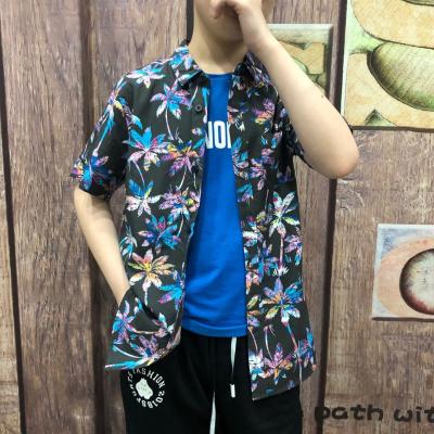 China Summer Flower Breathable Cotton Shorts Sleeve Shirt New Hawaiian Shirts Odds Shirts Breathable Cheap Kids Boy Shirts for sale