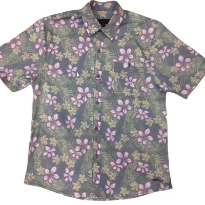 China Wholesale Hawaiian Men's Vacation Wear Beach Spells Working T-Shirts Floral Print Shirt Summer Pure Breathable Short Sleeve Cotton Shirt for sale