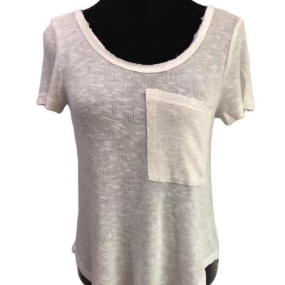 China wholesale 70%cotton+30%polyester 70%cotton+30%polyester air moisture wicking knitted women's t-shirt stocklots for sale