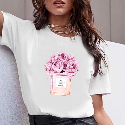 China Anti Wrinkle Anti Wrinkle Short Sleeve T Shirt Women Plus Size T Shirts Summer Cute Print Graphic Tees Tops Camiseta Clothing Women T Shirt for sale