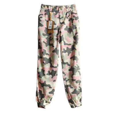 China 98% COTTON+2%ELASTANE 98% COTTON+2%ELASTANE Hex Camouflage Pants Girls Ladies Casual Sportswear Women Spring Autumn Summer Army Street Camouflage Military Cargo Pants for sale