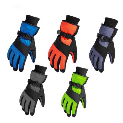 China Custom Logo Winter Skiing Touch Screen Fashion Long Mittens Gloves Manufacturers Warm Waterproof Leather Gloves for sale