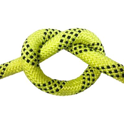 China Blue Yellow Red White Polyester 8mm Strong Double Braided Polyester Kernmantle Rope For Packing Rescue for sale