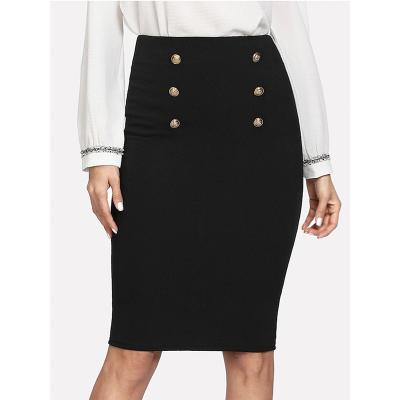 China Plus Size Women Vintage High Waist Buttoned Skirts Streetwear 2020 Spring And Autumn Short Skirt for sale