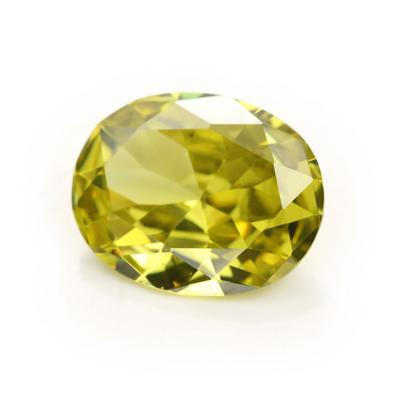 China Color Play Or Fire Direct Wholesale Stone 3A Quality Loose Zircon Synthetic Zircon Oval Cut Medium Olive Topaz 2X3~13X18mm for sale