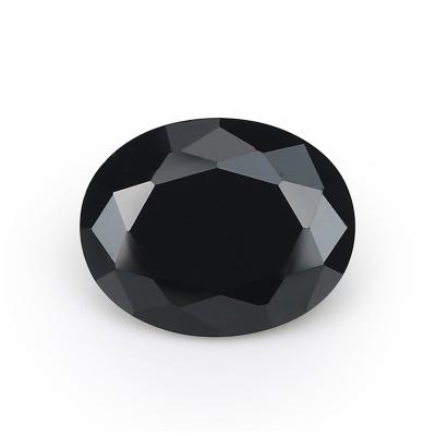 China Color Set Or Fire Wholesale Bare Stone Oval Cut Oxidation Synthesis AAA Black Cubic Zirconia Egg Shaped Jewelry Accessories for sale