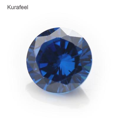 China Color Play Or Fire Factory Wholesale Round Zirconium AAA Zircon 0.8~8mm Medium Blue Zircon Gemstone for sale