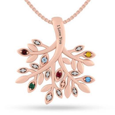 China TRENDY Elegant Ladies Mother's Day Creative Gift Of Tree Of Life Inlaid Zircon Custom Alphabet Pendant Neckle Jewelry for sale