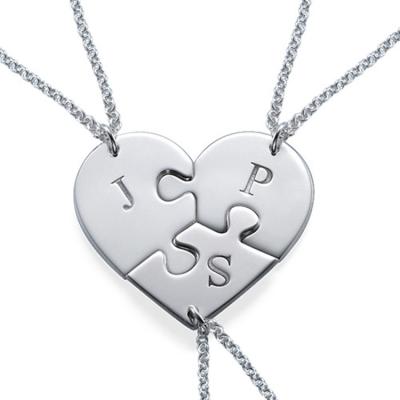 China FASHIONABLE Mother's DayMother's Day Wholesale Puzzle Friendship Gift Stainless Steel Necklace Heart-Shaped Inscription Memorial Jewelry for sale