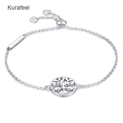 China Wholesale Gift Customized TRENDY Mini Charm Family Tree S925 Sterling Silver Ladies Sisters Friends Bracelet for sale