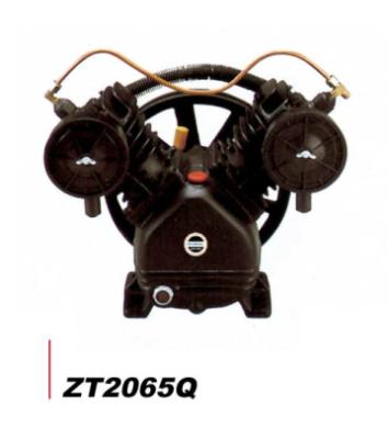 China 2065Q 5.5HP 12.5bar two heads iron body air compressor v type pump ZT2065Q for sale