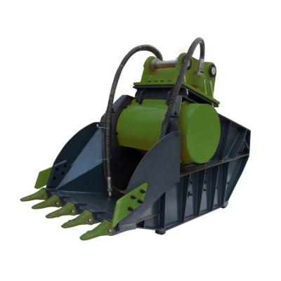 China Hydraulic Excavator Attachment Excavator Crushing Bucket Hook Machine Gravel Bucket Crusher Bucket for sale