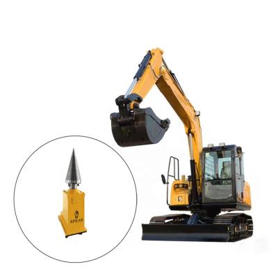 China Building Material Shops Hydraulic Screw Cone Log Splitter For Excavator Skid Steer Backhoe Loader for sale