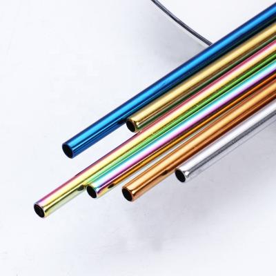 China Disposable Factory Price Customized Logo Size Straight Bent SS304 Metal Straws for sale