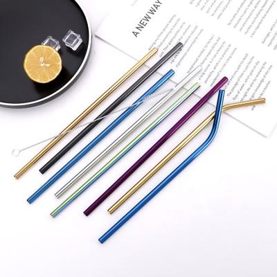 China Factory Wholesale Eco Friendly Disposable Drinking Straw Set 18-8 Stainless Steel Straw for sale