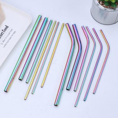 China Bent Reusable Eco Friendly Disposable Straight 18/8 Stainless Steel Straw Set Metal Drinking Straw for sale