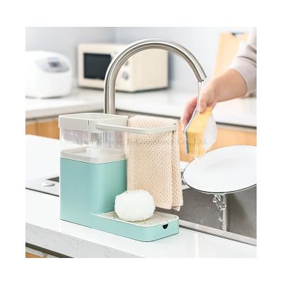 China Automatic Liquid Dishwashing Detergent Squeeze Box Kitchen With Drainable Multifunctional Towel Rack Sink Storage Rack for sale