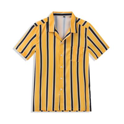 China Button 10701-SE60 Striped Short Sleeve Mens Shirts Breathable Sehe Fashion for sale