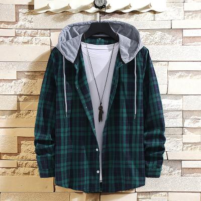 China New Arrival 10812-SE57 Breathable Jacket For Men Single Breasted With Hooded Style Plaid Sehe Cool Fashion for sale