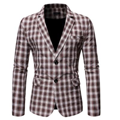 China 10730-SE43 Autumn Casual Plaid Breathable Printing Full Sleeve Plus Size Mens Suit Sehe Fashion for sale