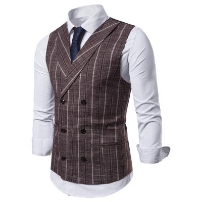 China 2021 autumn business breathable plaid 10730-SE31 plus size men's vest sehe fashion for sale