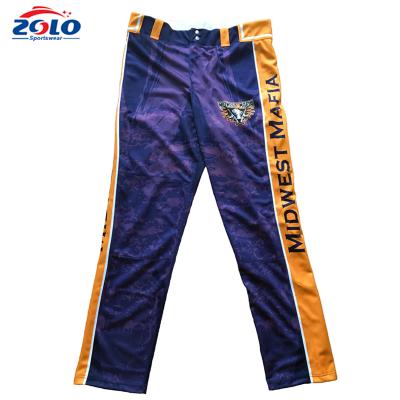 China New Style 100% Polyester Full Size Printing Mens Breathable Softball Pants for sale