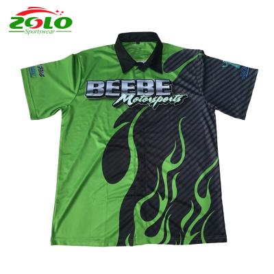 China Breathable Sublimation Custom Motorcycle Racing Team Pit Crew Shirts for sale