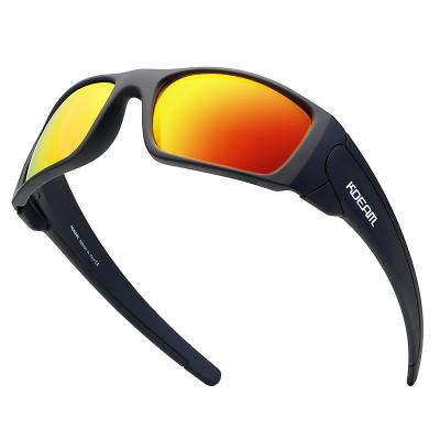 China 2021 New Arrival Sports Sunglasses KDEAM Rectangle Polarized Men Sunglasses Outdoor Sports Cycling Sun Glasses for sale